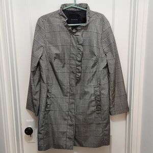 Talbots Classic Houndstooth Trench Coat Size 16